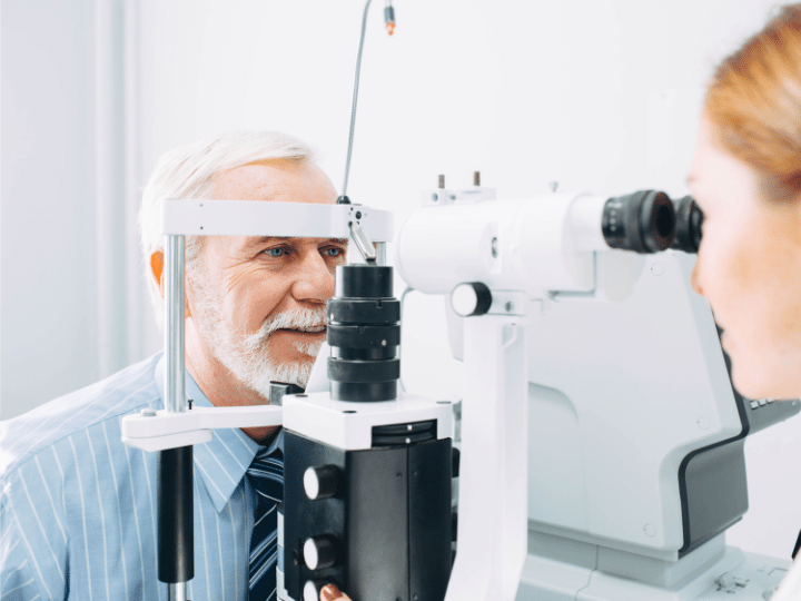 Man getting a medical eye exam