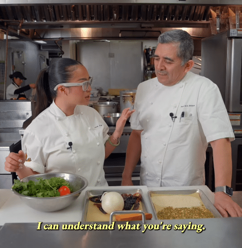Ray-Ban Meta glasses translating a conversation in real time while also capturing a cooking tutorial